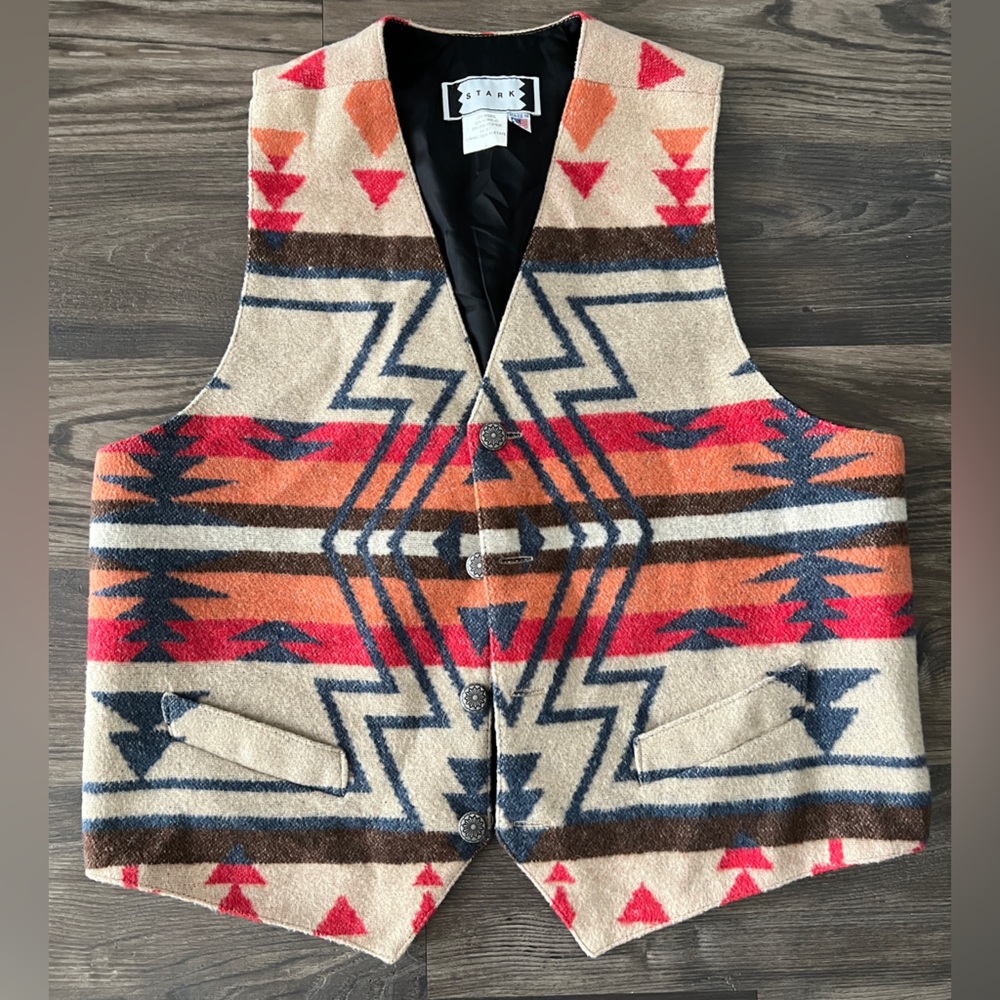 Rhonda Stark Southwestern-style wool blend vest